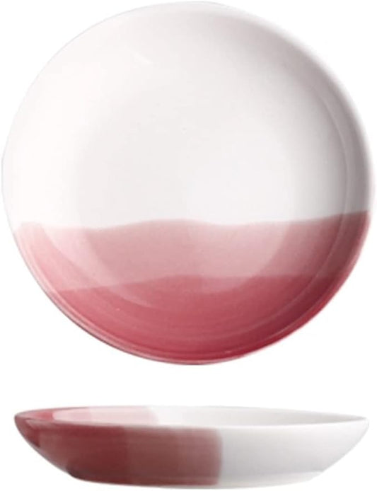 Appetizer Plate Dipping Bowl Ceramic Saucer Multipurpose Sauce Plate Dessert Side Dish Kitchen Tableware Restaurant Utensils 1 Pcs Snack Plate Sauce Dipping，Red