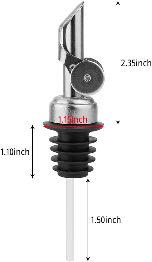 MEETSWEET Automatic Opening & Closing Olive Oil Spout, Leak-Proof Stainless Steel Dispenser Pour Spout for Olive Oil, Vinegar, Wine Bottles (Black)