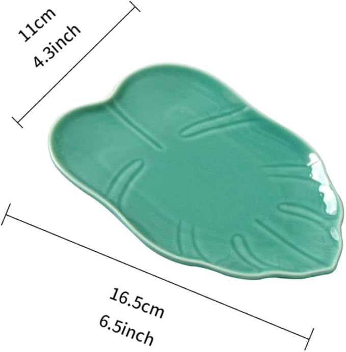 Ciieeo Ceramic Leaf Plate Decorative Dinnerware Simple Design for Dessert Appetizers Snacks Oven Safe Easy to Clean