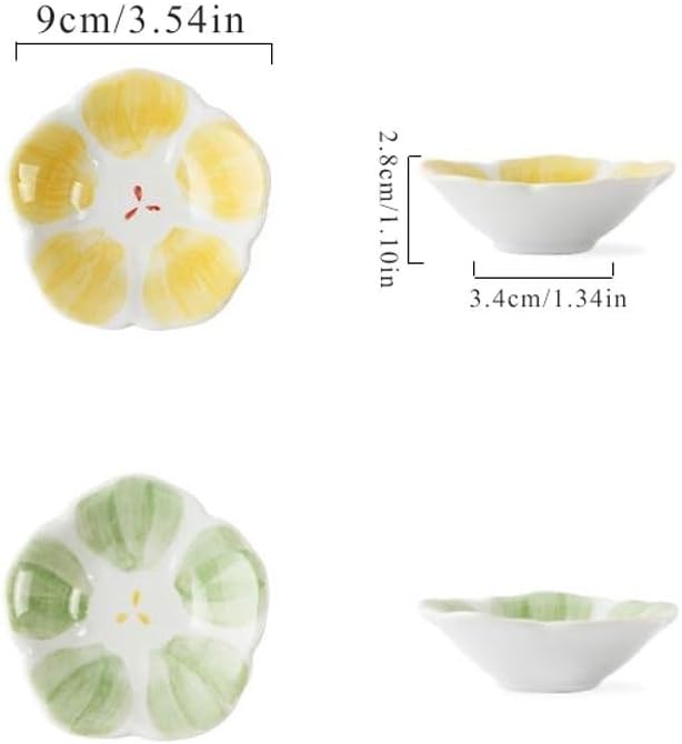 FAREWELL Dipping Bowls Ceramic Soy Sauce Plate Shape Soy Sauce Plate Dip Dishwashing Condiment Plate Soy Sauce Kitchen BBQ Sauce Appetizer Set Appetizer Bowls (Color : A)