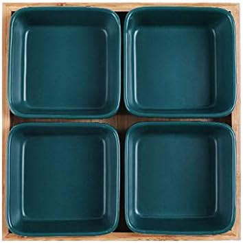 Ceramic Dinner & Appetizer Plates Set - Elegant Separated Fruit & Snack Tray for Living Room, Perfect for Dry Fruits & Party Snacks - Stylish Bowl Set for Entertaining