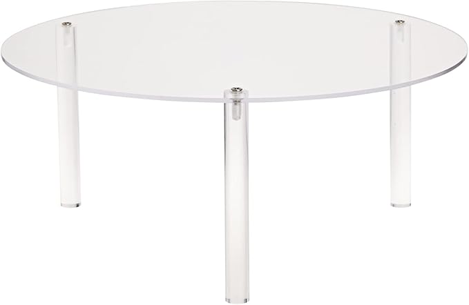 Juvale 4-Piece Round Acrylic Cake Stand Set - Versatile Dessert Display - Customizable Multi-Tier Buffet Risers - Easy-Store Stackable Acrylic Cupcake Stand - 6 in, 8 in, 10 in & 12 in, Clear