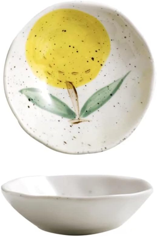 Dipping Sauce Bowls Appetizer Bowls Lemon Pattern Small Plate Dipping Sauce Plate Household Sauce Plate Tableware Snack Plate Small Bowl Sauce Plate Plate Ceramic Dip Bowls Dipping Sauce Bowls