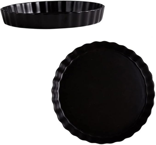 Unomor 10 Inch Round Simple Sushi Plate Breakfast Dish Chic Italy Noodles Plate Dish Spoon for Home Restaurant