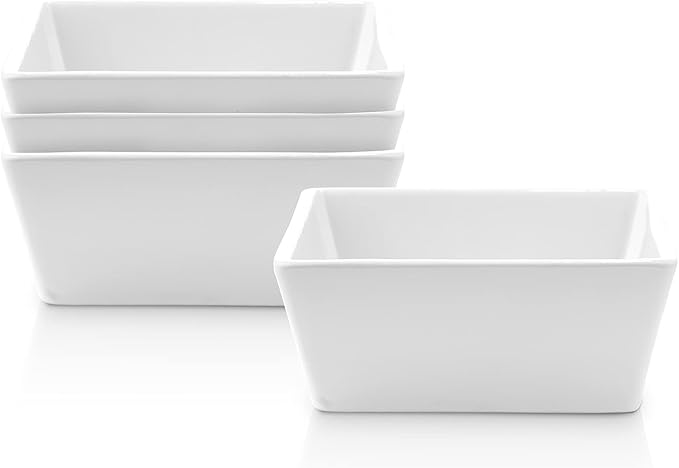 Stone Lain Grace Stoneware Bowl Set, Includes 4 Bowls, White