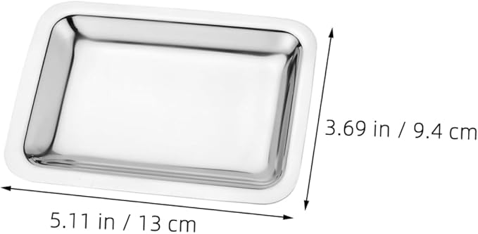 GLEAVI 304 Stainless Steel Snack Dish Thickened Rectangular Serving Tray for Hotel Towels Baking and Fruit Platter Sturdy Kitchen Organizer