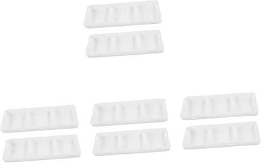 8pcs Ceramic Divided Sauce Dish Compartment Appetizer Tray for Snacks and Dipping Sauces Minimalist Serving Bowl for Casual and Formal Gatherings