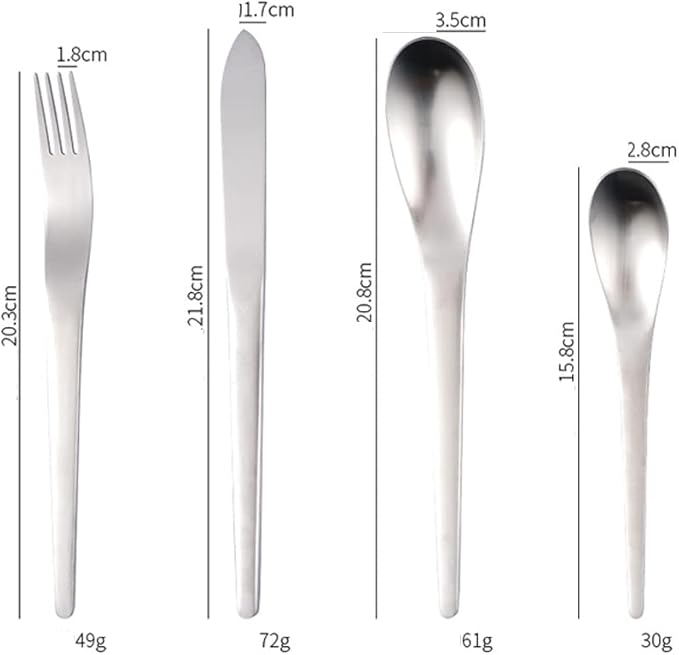 4 Pack Cutlery Set Stainless Steel Flatware Silverware Set Knife Fork Spoon Mixed Cutlery Set, Dishwasher Safe for Home Restaurant Hotel Gift Silver