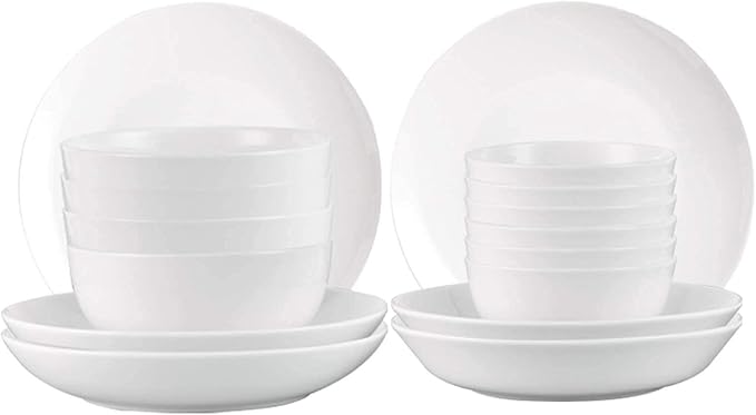 Fine Dinner Set,Dinner Plate Ceramics Dinner Set, Pure White Relief Light Luxury 32 Pieces Bone China Dinnerware Sets