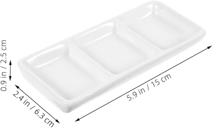 4Pcs Ceramic Serving Platter Compartment Sauce Dishes for Condiments Appetizers and Portions for Parties Gatherings and Everyday Use