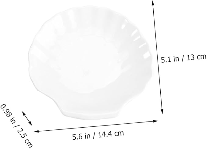 Mikinona 2pcs Shell Shape Ceramic Serving Plate Versatile Dinner Dish for Bbq Pasta and Appetizers for Home Restaurant and Events Elegant Design and Easy to Clean