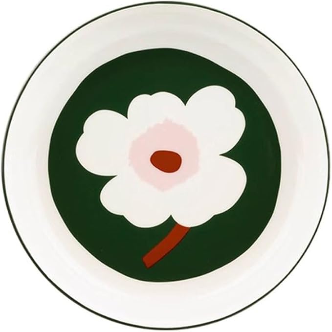 ULTRAWAVE Dinner Plate Simple Ceramic Green Bottom Dinner Plate Breakfast Plate Ceramic Tableware Dish Plates
