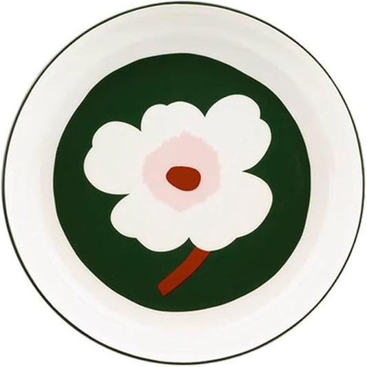 ULTRAWAVE Dinner Plate Simple Ceramic Green Bottom Dinner Plate Breakfast Plate Ceramic Tableware Dish Plates