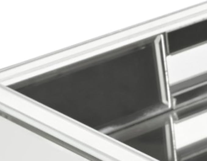 16" Silver Mirrored Glass Serving Tray with Handles