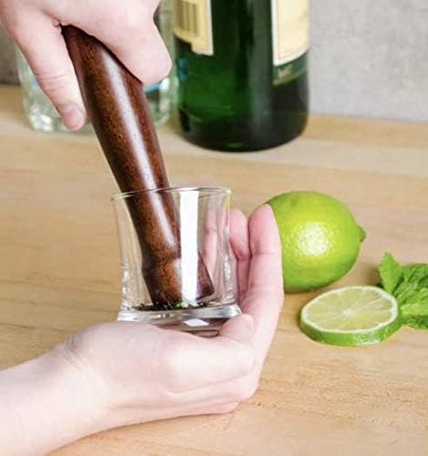 (Pack of 3) Wooden Muddler for Cocktails, Flat Head Bar Muddle,r Lacquered Walnut Wood, Mint Muddler for Mojitos