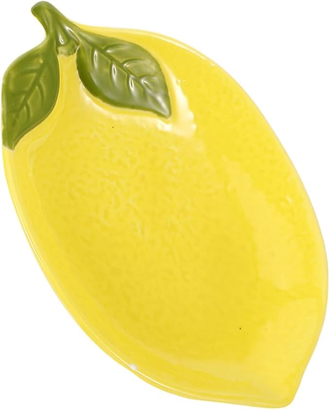 Lemon Themed Ceramic Plates Set 5.9 Inch Cute Lemon Salad Plates Appetizer Bowls Fruit Snack Serving Dish for Kitchen Dining