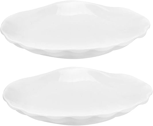 2pcs Imitation Ceramic Appetizer Plate Versatile Snack Serving Dish for Home and Restaurant Easy to Clean Sleek Design for Fruits Desserts More