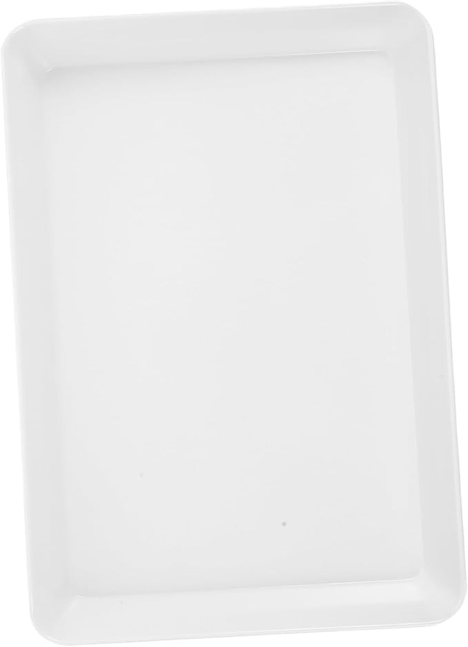 OUNONA Thickened Rectangular Serving Plate Oven Safe Ceramic-Style Snack Dish for Barbecue Pasta and Dinner for Kitchen Parties and Home Dining