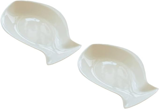 Plate,2pcs Fish Plate Fruit Tray Kitchen Decor Bowl Dishes Appetizer Plate Cooker Salad Bowl with Lid Pantry Trays Snack Plates Containers for Food Portable Food Container White Ceramics