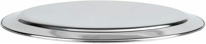 Soro Essentials- 21" x 14" Stainless Steel Oval Serving Platter 7mm Thickness Set of 2- Heavy Weight Serving Tray Party Food Display Tray Ideal for Serving Appetizer Charcuterie Food Snack Dessert