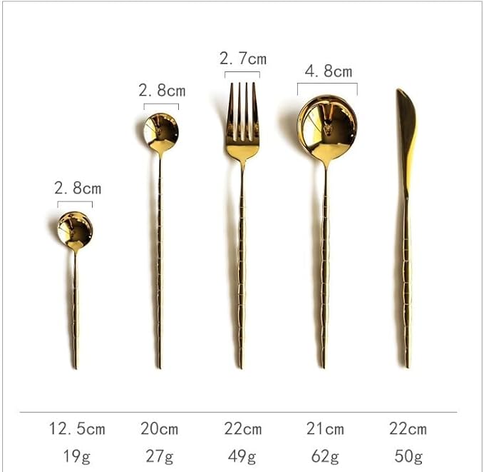 Stainless Steel Flatware serving set,Home Kitchen Eating Tableware Set,Dishwasher Safe,For Home Kitchen Restaurant Hote 5/20/30/40/50/60 Pieces Portuguese Retro Rose Gold 304 Stainless Steel Cutlery S