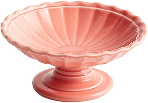 SONGCHAO Party Supplies Serving Tray, Serving Plate Tall Plates Ceramic Snacks Fruit Plates Refreshment Plates Fruits Nuts Ice Cream Dessert Bowls Party Plates (Color : B, Size : 14x14x6.3CM)