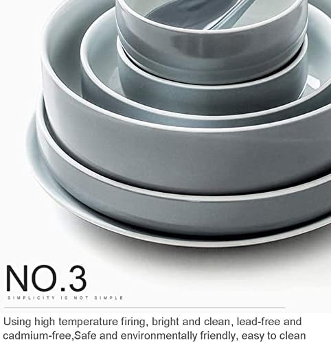 36 Pieces of Ceramic Tableware Set for 8 Persons, Including Plate/Bowl Set/Spoon, Used for Home Decoration Kitchen and Catering Supplies, size