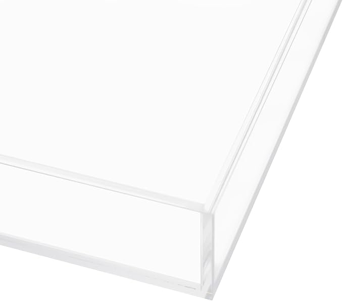 Clear Large Acrylic Round Serving Tray Decorative Trays Countertop Organizer Desserts Coffee Serving Tray with Handles,Spill Proof,for Desk,Nightstand, Sidetable(23.62")