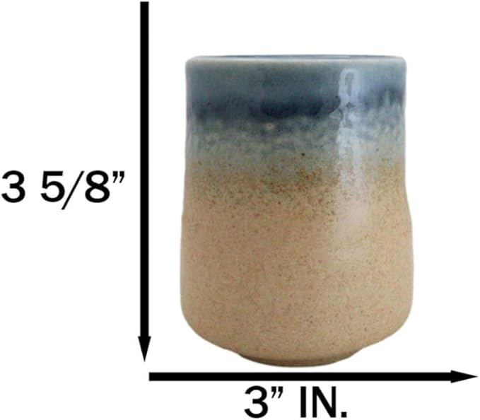 Ebros Gift Artistic Blue River Ao Nagashi Collection Dinnerware Serveware Kitchenware Set Asian Japanese Restaurant Supply (Pack Of 6 Yunomi Reactive Glaze Tea Cups 9oz)