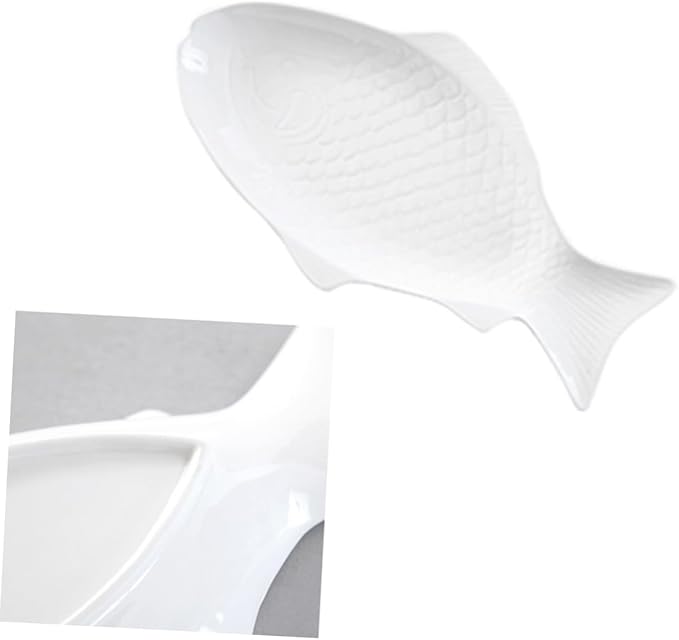 Zerodeko Ceramic Fish Shaped Dish Creative Plate for Snack Storage Unique Design for Home and Restaurant Use Eye-catching Serving Tray for Parties and Gatherings