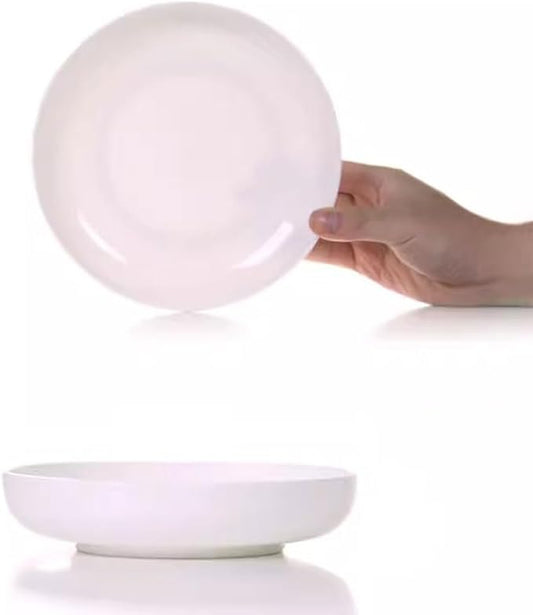 SONGCHAO Party Supplies Household Round Dish Plate Ceramic Soup Plate Dinner Plate Simple Creative Bone China Dish Plate Deep Dish Party Plates (Size : Small)
