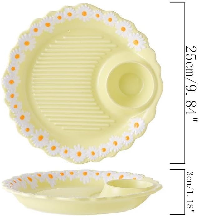 Multi Purpose Appetizer Ceramic Tray Vinegar Bowl Elegant Sushi Cookie Serving Dishes Dipping Sauce Plate for Dumplings French Fries Snacks Homes Restaurants Design Sense Souvenirs