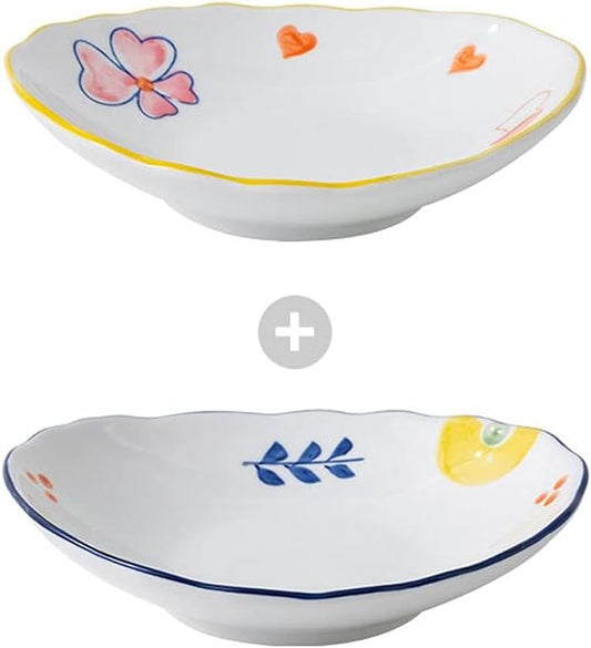 Appetizer Bowls 6 inch Ceramic Dessert Dishes Sauce Dish Soy Sauce Dipping Plates Snack Appetizer Side Dishes Serving Dish Japanese Style Dinnerware Set Salad Bowls (Color : C)