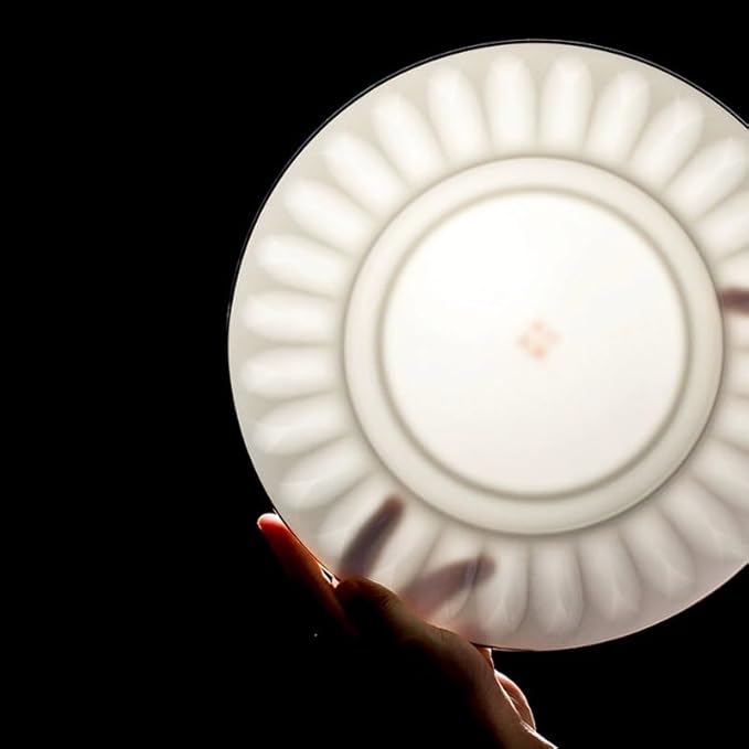 60Pcs Bone Dinnerware Sets White Moonlight with Gold Trim Ceramic Plates Bowls and Serving Set for Home Use and Dining,