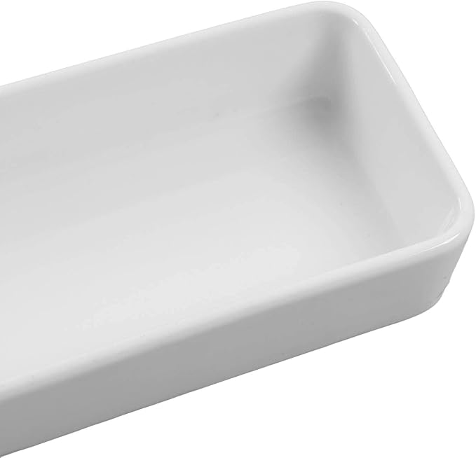 Restokki Snack Serving Tray Coffee Ceramic Segmented Long Strip Dishes Set with Pallets for Cookies Nuts Bread Dessert