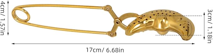 LIFKOME Stainless Steel Tea Strainer Spoon with Long Handle Gold Tea Infuser for Loose Leaf Reusable Filter for Home Office and Travel