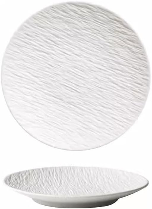 SONGCHAO Party Supplies Stone Grain Ceramic European Dinner Plate Light Luxury Steak Plate Salad Plate Ceramic Plate Flat Plate Shallow Plate Party Plates (Color : B, Size : Medium)