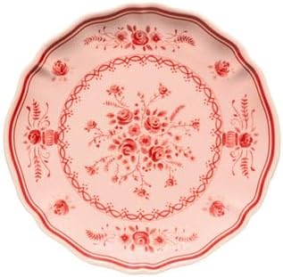 Costa Nova Ceramic Stoneware 7'' Appetizer Plate - Vila Collection, Pink-Red | Microwave & Dishwasher Safe Dinnerware | Food Safe Glazing | Restaurant Quality Tableware