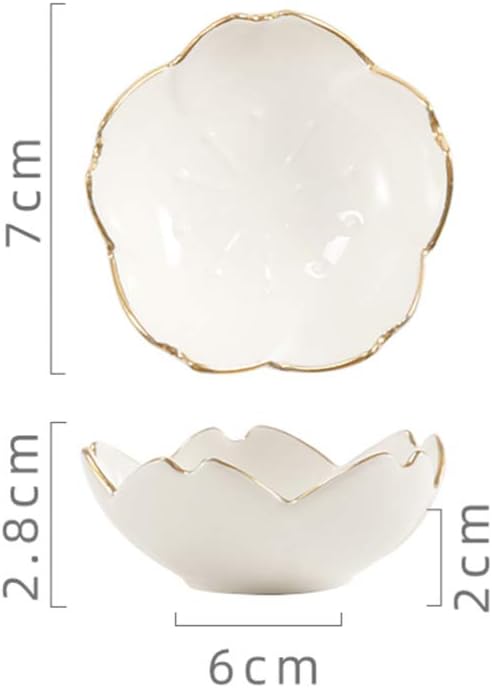 2pcs Ceramic Dip Bowls Sauce Dishes Seasoning Serving Bowl Sushi Soy Plate for Snack Sushi Fruit Appetizer Dessert-White