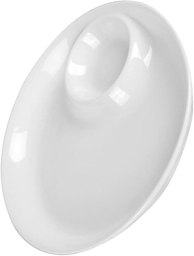 Kichvoe White Ceramic Serving Plate Simple Dessert Dish for Dumplings Sushi and Sauces Home Tableware Easy to Clean Elegant European Style