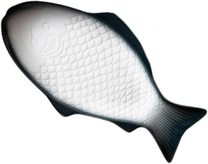 Zerodeko Ceramic Fish Shaped Dish Dark Green Creative Plate for Snacks Appetizers for Home Dining Parties and Restaurants Multi-functional Tableware