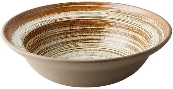 SONGCHAO Party Supplies Dish Plate Ceramic Vegetable Salad Plate Round Retro Tableware Salad Bowls Dinner Plate Restaurant Creative Noodle Ramen Bowls Soup Basins Party Plates (Color : A 9 inch)