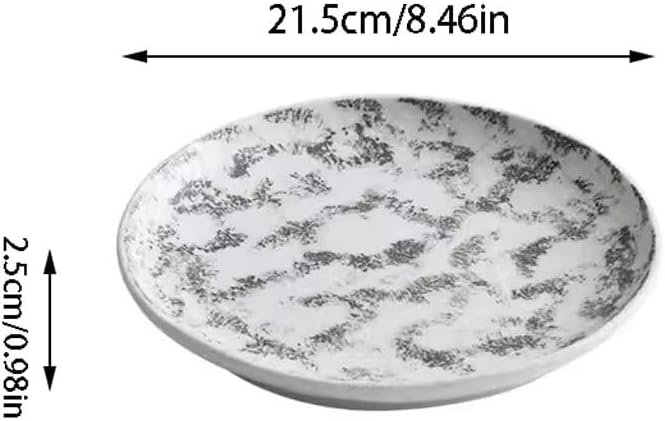 Kitchen Plates Creative Frosted Underglaze Ceramic Irregular Dinner Plate Cold Dish Plate Restaurant Salad Plate Appetizer Plate Restaurant Plates(8.5inch)