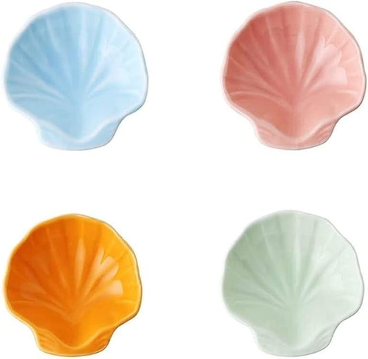 Dipping bowl,Ceramic Sauce Dishes,4 Pack Sauce Dish Set Ceramic Soy Sauce Dish Appetizer Plates Saucer Bowl Soy Sauce Vinegar Seasoning Dishes (Color : D) (Color : B) (Color : C)