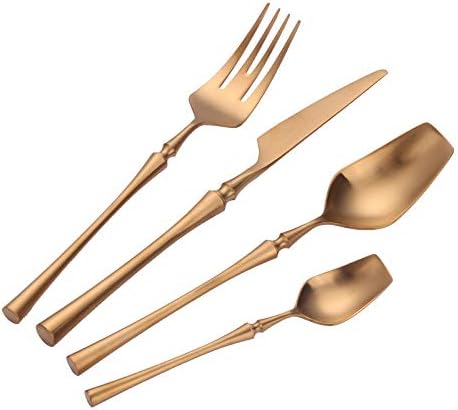 Stainless Steel Flatware serving set,Home Kitchen Eating Tableware Set,Dishwasher Safe,For Home Kitchen Restaurant Hote 4Pcs Household Small Waist Knife, Fork And Spoon Hotel Knife And Fork Supplies 3