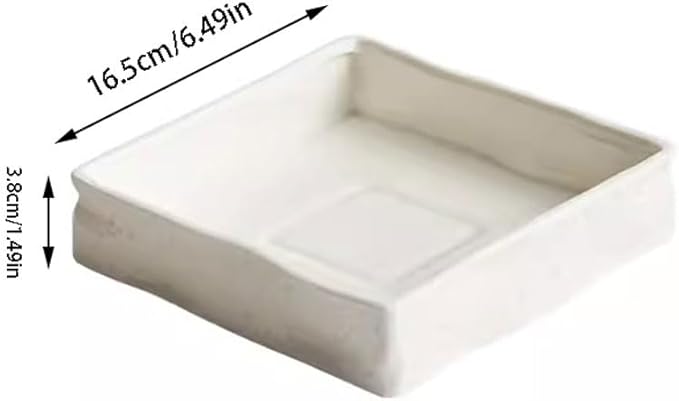 SONGCHAO Party Supplies Creative Square Dinner Plate Ceramic Cold Dish Plate Restaurant Appetizer Plate Commercial Snack Plate Dessert Plate Party Plates (Color : 6.5in)