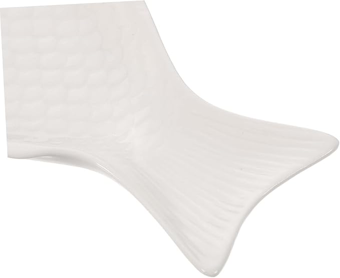 DECHOUS Ceramic Fish Shaped Plate for Serving Snacks and Appetizers Unique Dish for Home and Restaurant Use Creative Design White for Elegant Dining Experience