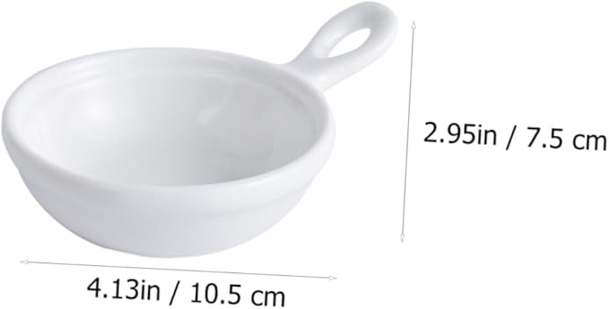 STOBAZA 4pcs Appetizer Plates of Condiment Bowls Handle for Boys and Girls French Fries Soup