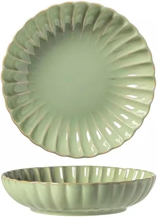 Kitchen Plates Japanese Retro Dish Plate Ceramic Household Tableware Ritual Western Food Plate Household Breakfast Plate Restaurant Plates