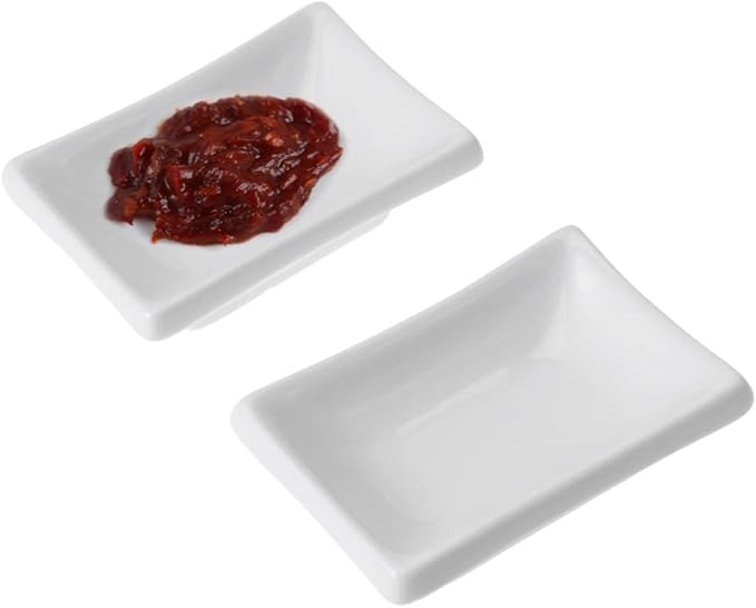 Alipis Soy Sauce Dishes 3 Inch Ceramic Sauce Plate Appetizer Serving Tray Snack Serving Tray for Condiments